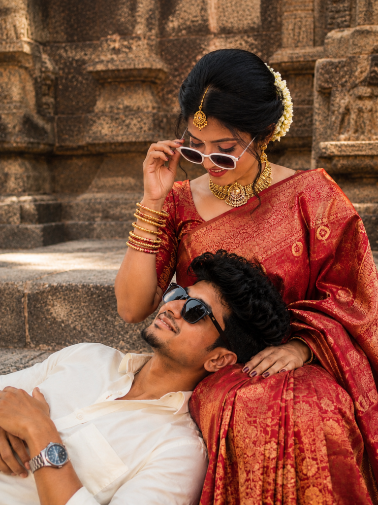 Traditional South Indian wedding couple