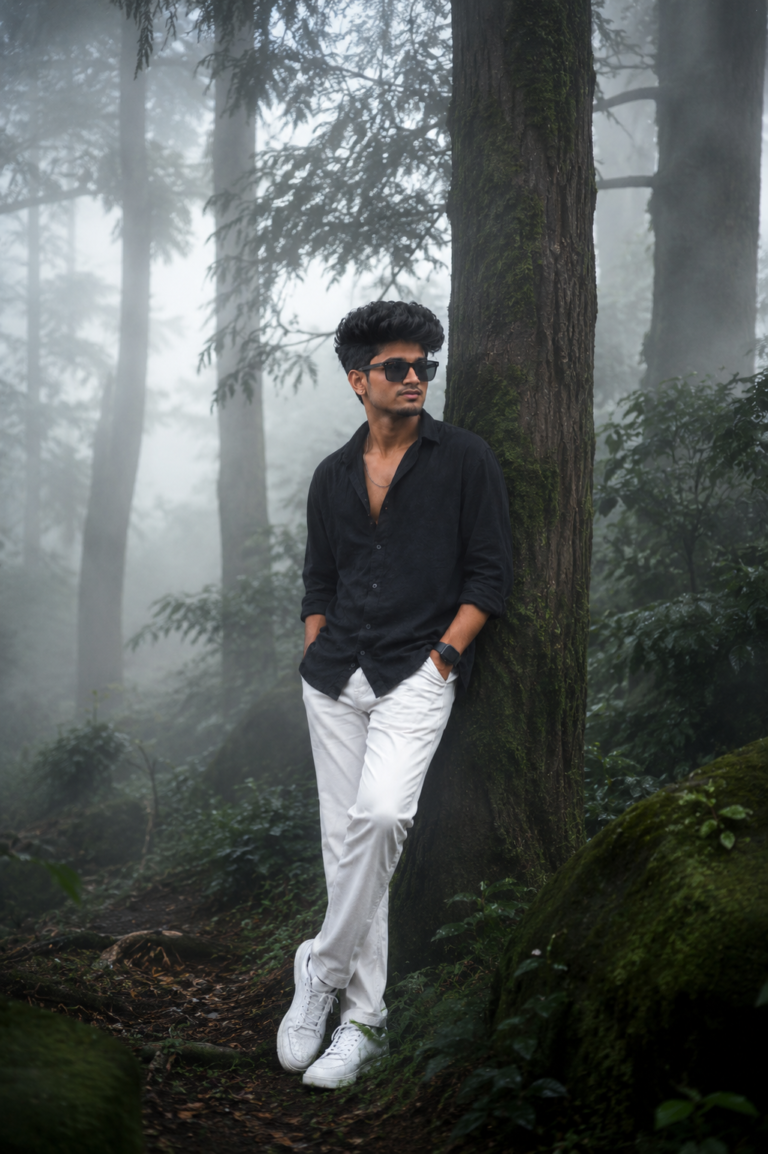 Ultra-Realistic Cinematic Foggy Forest Portrait with Enchanted Woodland Color Grading
