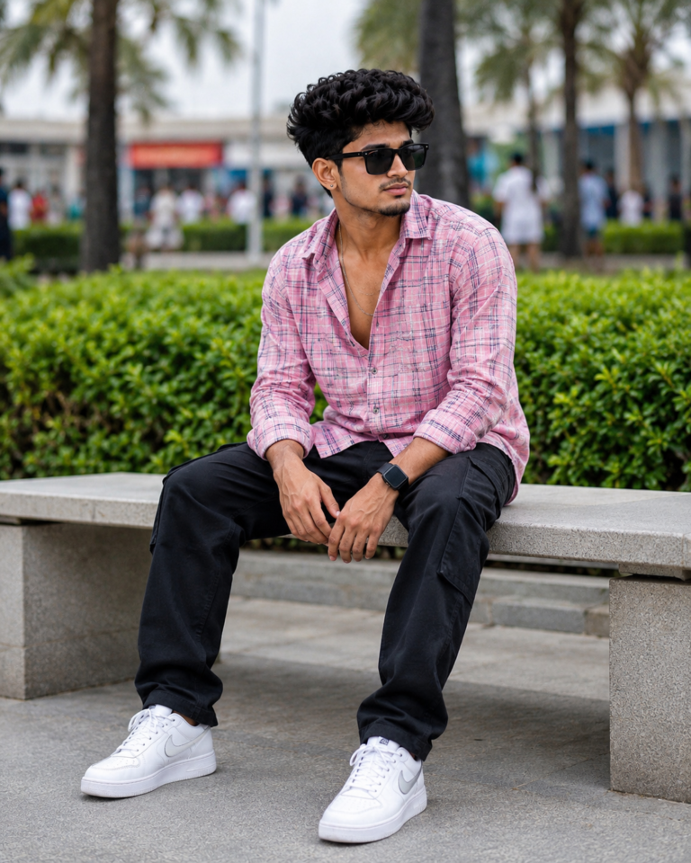 young man sitting on concrete bench outdoors